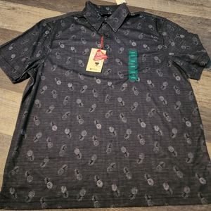 Mens Haggar pineapple polo shirt